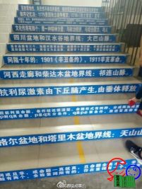 最牛备考：中学楼梯贴满高考知识横条(图)