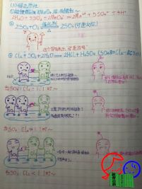 网友晒激萌版化学笔记 用分子讲故事